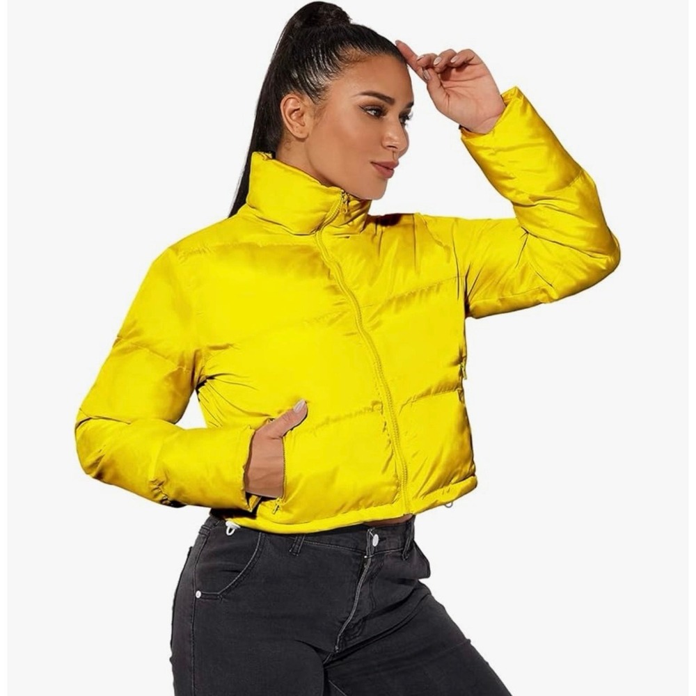 Women's Crop Short Jacket Puffer Fashion Jackets Warm Winter Lightweight Coat